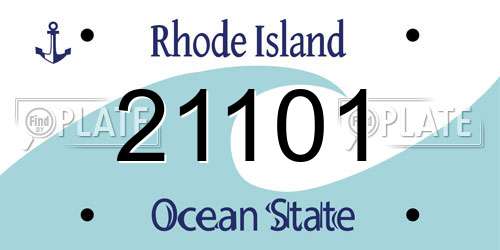 21101 Rhode Island License Plate