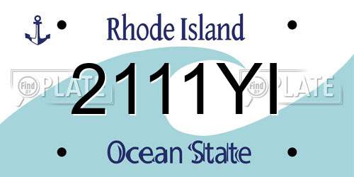 2111YI Rhode Island License Plate