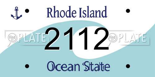 2112 Rhode Island License Plate