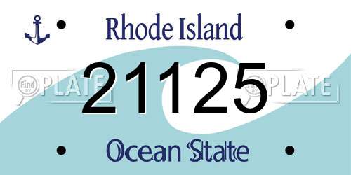 21125 Rhode Island License Plate