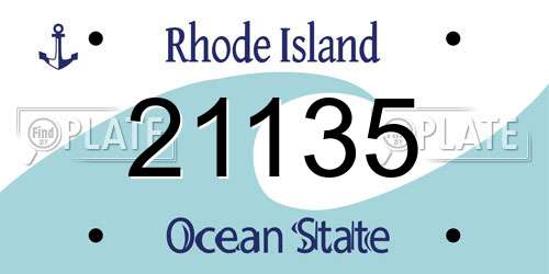 21135 Rhode Island License Plate
