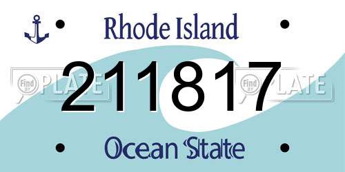 211817 Rhode Island License Plate