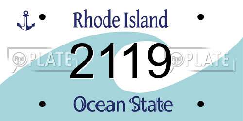 2119 Rhode Island License Plate