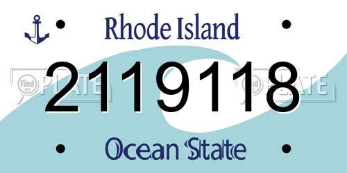 2119118 Rhode Island License Plate