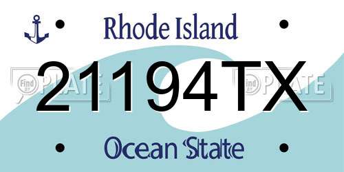 21194TX Rhode Island License Plate