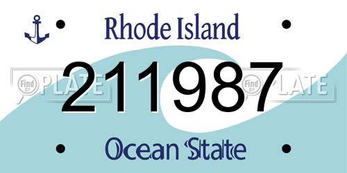 211987 Rhode Island License Plate