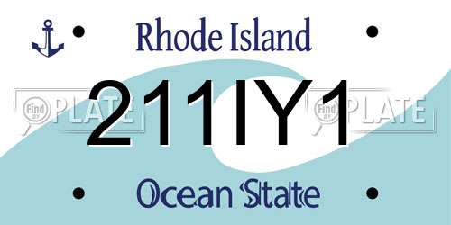211IY1 Rhode Island License Plate