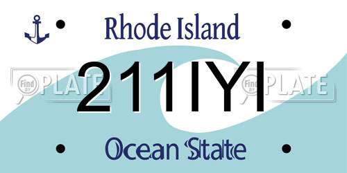 211IYI Rhode Island License Plate