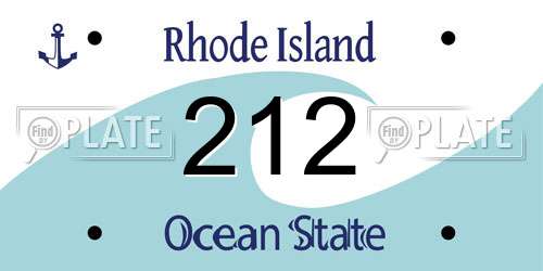 212 Rhode Island License Plate