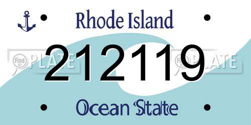 212119 Rhode Island License Plate