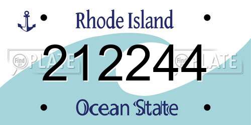 212244 Rhode Island License Plate