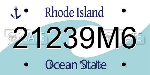 21239M6 Rhode Island License Plate