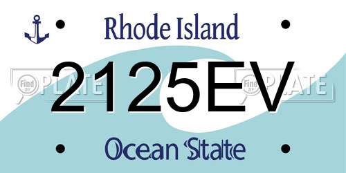 2125EV Rhode Island License Plate