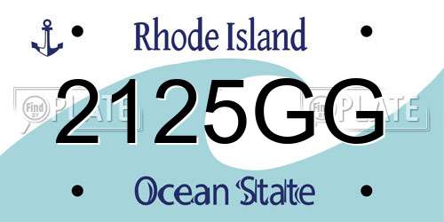2125GG Rhode Island License Plate