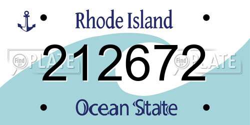 212672 Rhode Island License Plate