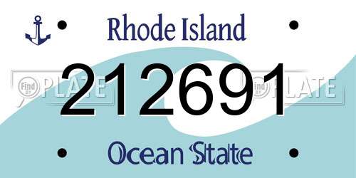 212691 Rhode Island License Plate