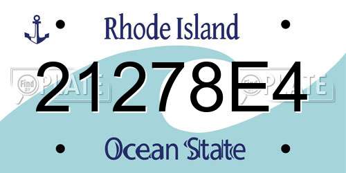 21278E4 Rhode Island License Plate