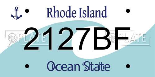 2127BF Rhode Island License Plate