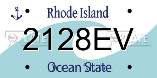 2128EV Rhode Island License Plate