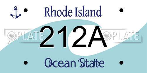 212A Rhode Island License Plate
