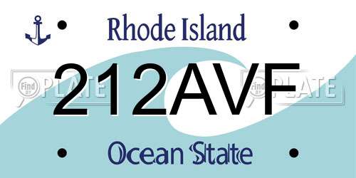 212AVF Rhode Island License Plate