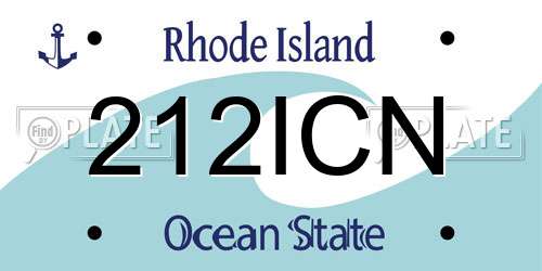 212ICN Rhode Island License Plate