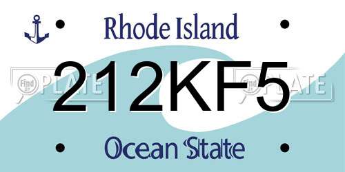 212KF5 Rhode Island License Plate