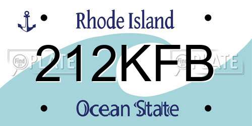 212KFB Rhode Island License Plate