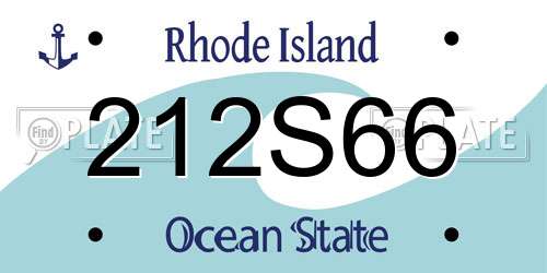 212S66 Rhode Island License Plate