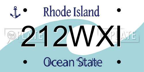 212WXI Rhode Island License Plate