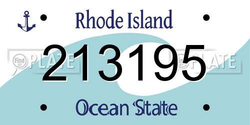 213195 Rhode Island License Plate