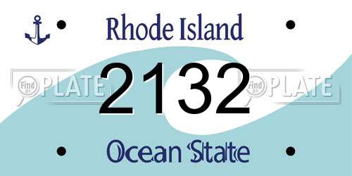 2132 Rhode Island License Plate