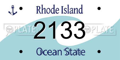 2133 Rhode Island License Plate