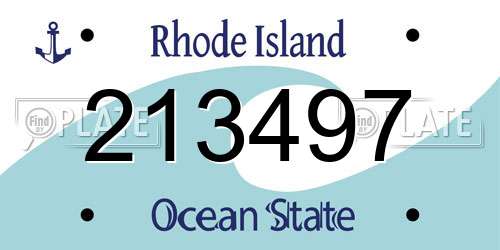213497 Rhode Island License Plate