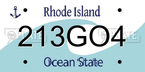 213GO4 Rhode Island License Plate
