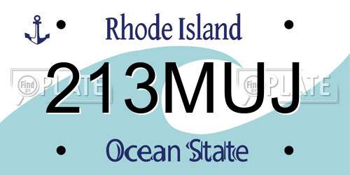 213MUJ Rhode Island License Plate
