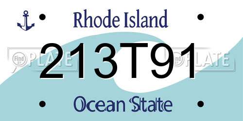 213T91 Rhode Island License Plate
