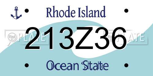 213Z36 Rhode Island License Plate