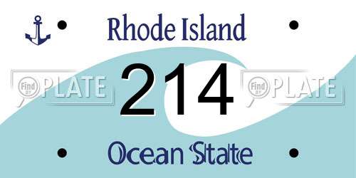 214 Rhode Island License Plate