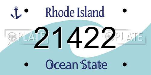 21422 Rhode Island License Plate
