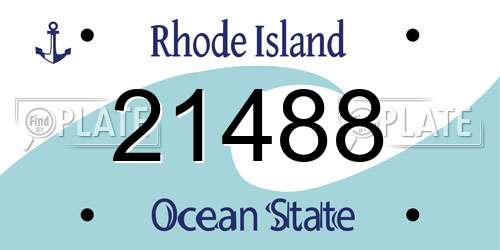 21488 Rhode Island License Plate