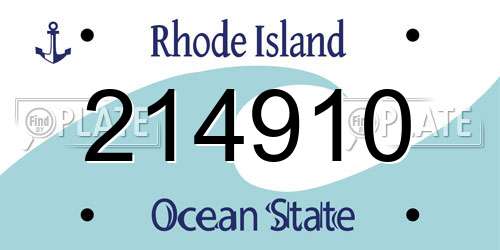 214910 Rhode Island License Plate