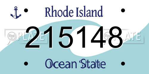 215148 Rhode Island License Plate