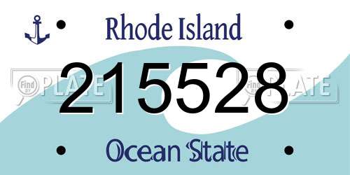 215528 Rhode Island License Plate