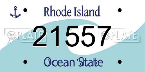 21557 Rhode Island License Plate