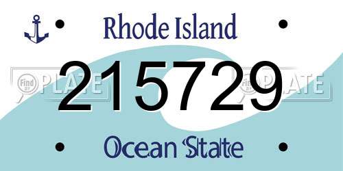 215729 Rhode Island License Plate