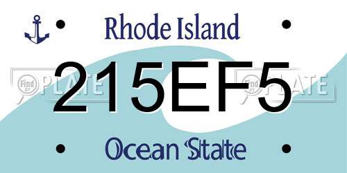215EF5 Rhode Island License Plate