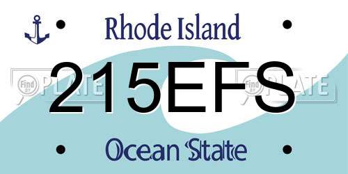 215EFS Rhode Island License Plate