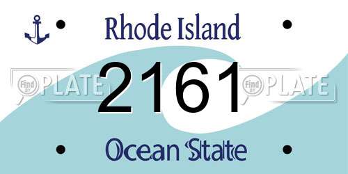 2161 Rhode Island License Plate
