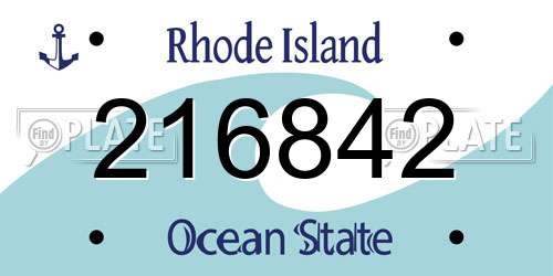 216842 Rhode Island License Plate